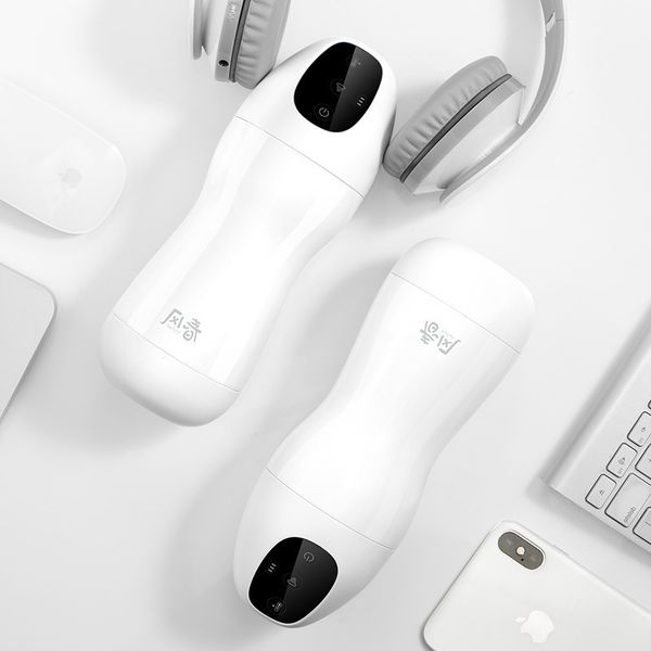 

50% off discount aircraft cup full automatic electric mouth charming male masturbator black hole aircraft products couple's store, White