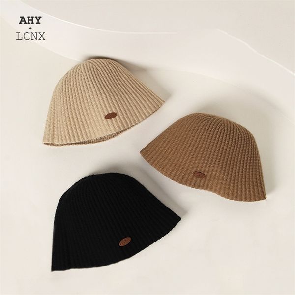 

korean childrens winter hat 5 years with stripes autumn winter baby knitted bucket hats solid outdoor kids warm fisherman caps 220602, Yellow