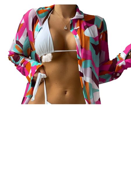 

allover print kimono g9em#, White;black