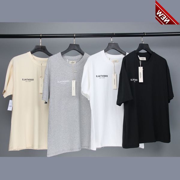 

zgpb fog essentials multi thread small base print short sleeve off shoulder loose high street t-shirt, White;black