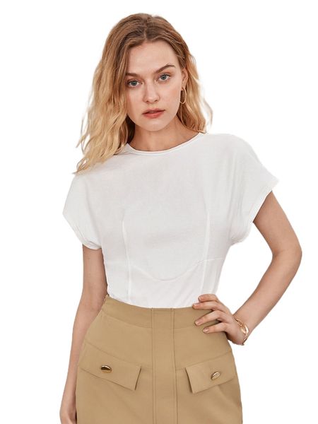 

dolman sleeve solid tee v5ym#, White