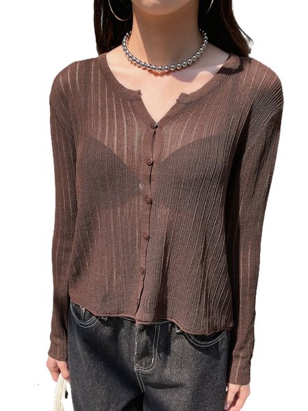 

dazy ribbed knit button front tee without bra m8no#, White