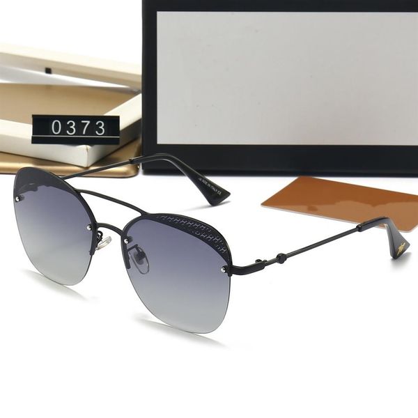 

luxury 0373 sunglasses for women deisnger popular full frame uv400 lens summer 1836 style black color face come wi299c, White;black