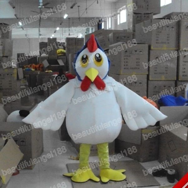 Halloween Branca Mãe Hen Mascot Trajes de desenhos animados Personagem Carnaval Unissex Adultos Roupe