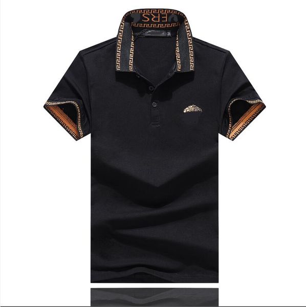 

2022 designer stripe polo shirt t shirts snake polos bee floral mens high street fashion horse polo luxury t-shirt#8568, White;black