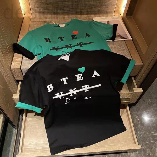 

women's t-shirt designer chao brand bv + spring summer foaming love letter printing round neck short sleeve men's loose contrast j, White