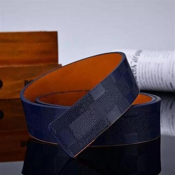 

2022 double sided white red orange mens belts with alloy buckle belt for men ceinture genuine leather waistband272p, Black;brown