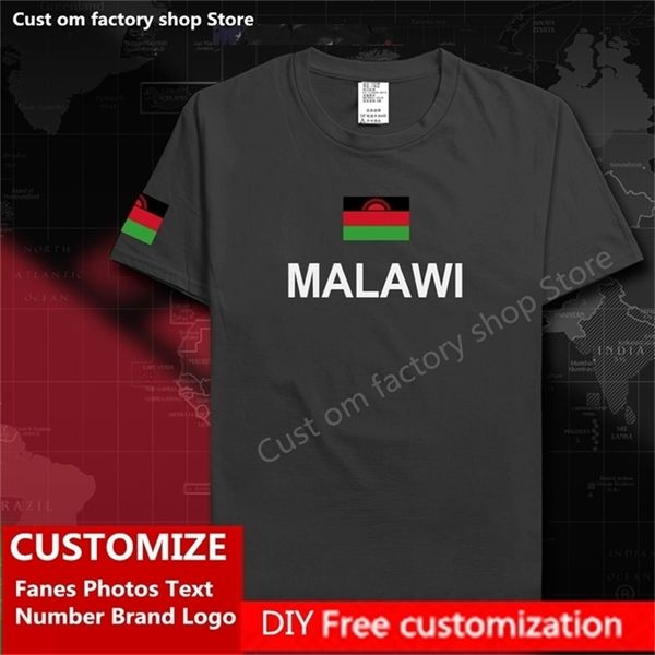 Malawi Country Flag T -Shirt DIY Custom Jersey Fans Name Number Marke Cotton T -Shirts Frauen LOSS Casual Sports T Shirt 220620GX