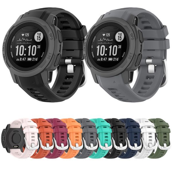 Para Garmin Instinct 2s 20mm Selas de silicone Bandeira da faixa de pulseira de pulseira de pulseira SPRAP Band Strap Band para Smart Watch Acessory