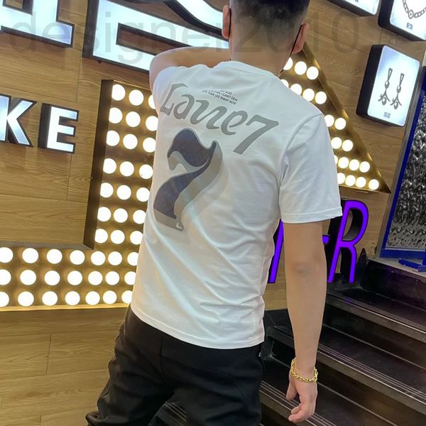 

men's t-shirts designer spirit guy personalized letter printing short sleeve net red men's handsome versatile t-shirt simple round, White;black