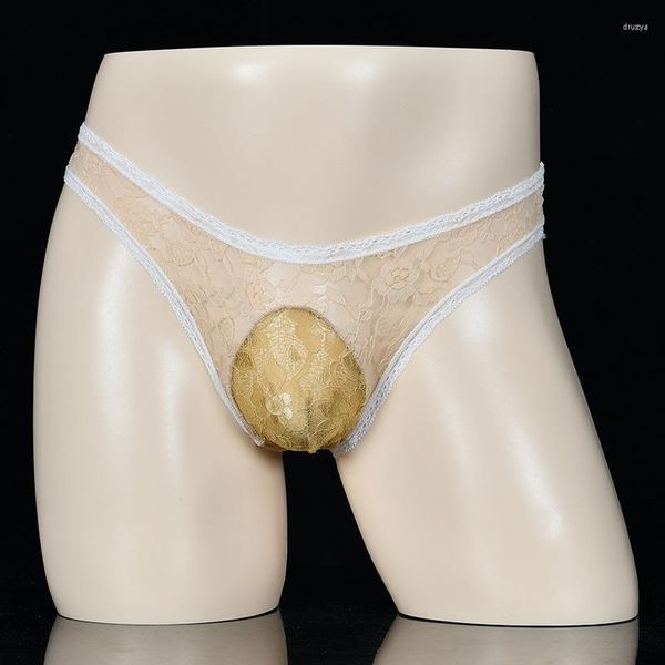 Unterhosen Herren Spitze Unterwäsche Beuteltasche Big Egg Sexy Atmungsaktive Farbabstimmung Ultradünne StrümpfeUnterhosen