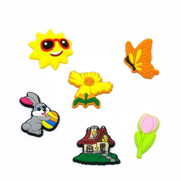 

pvc shoe parts accessories decorations for croc charms clog button buckle wholesale, White;pink