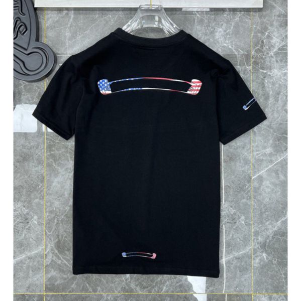 

ch luxury summer brand fashion men's t shirts designers tees correct horseshoe sanskrit cross polos boy graffiti t-shirts women short s, White;black