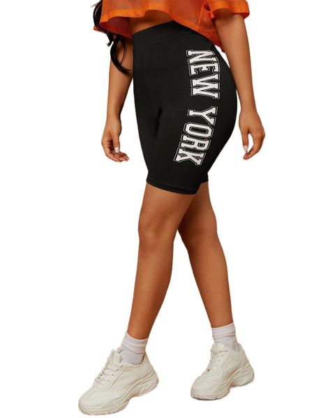 

sxy letter graphic biker shorts i03e#, White;black