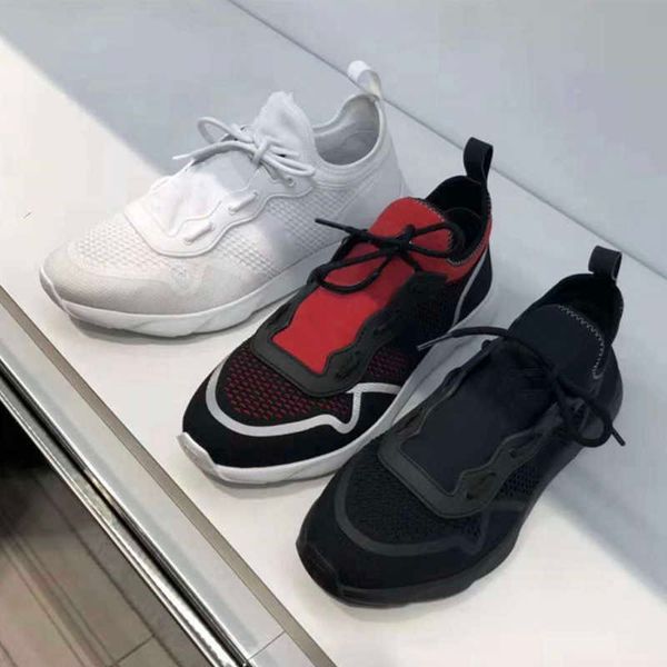 

new designer b21 sneaker white technical knit mens trainers luxury women shoes good quality plain sneakers big size 11colors 3sn243 no73, Black