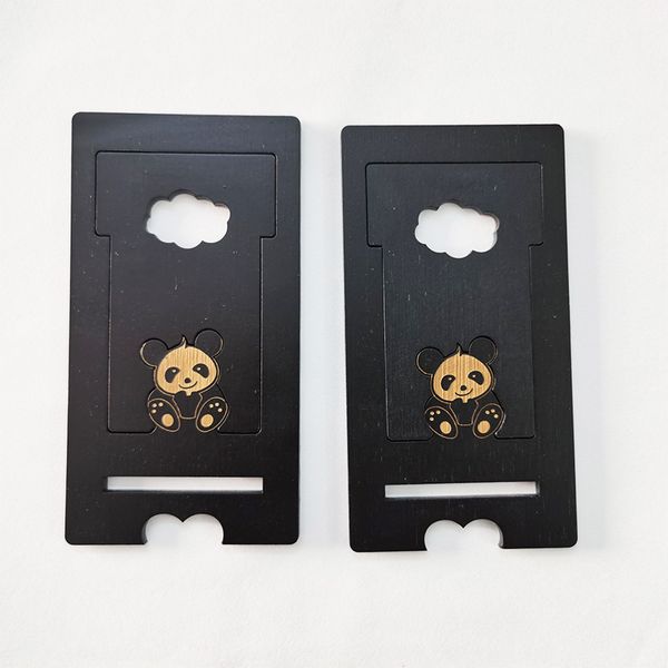 

5 set phoebe wooden phone holder lovely panda mobile phone stand home tool