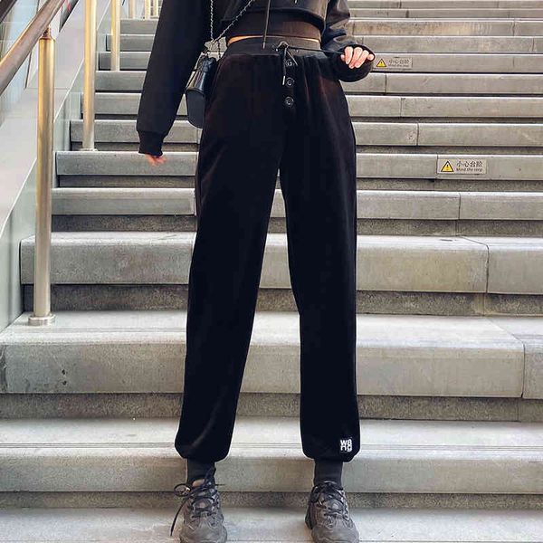 

women's shorts dang's cashmere casual pants women's high waist legged sports autumn winter corduroy, White;black
