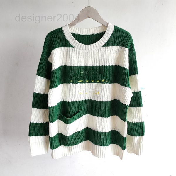 

women's sweaters designer college style 2022 autumn and winter women's new inter color stripe round neck long sleeve pullover loos, White;black