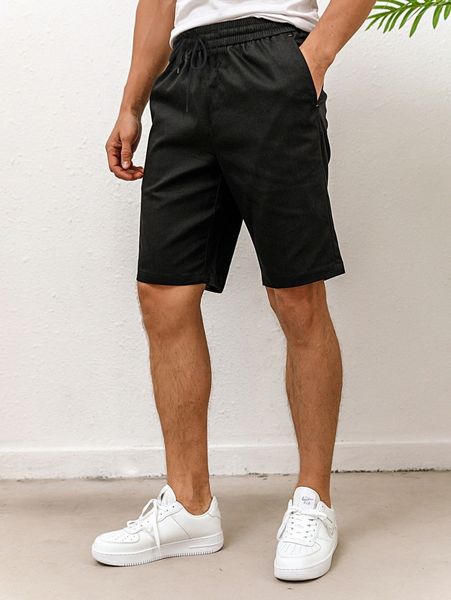 

men solid slant pocket shorts p2qp#, White;black