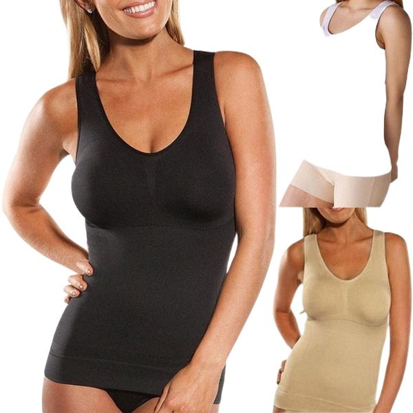 

women's tanks & camis arrival wireless cami tank women slim body shaper lifting bra vest with chest pad i4wp#, White
