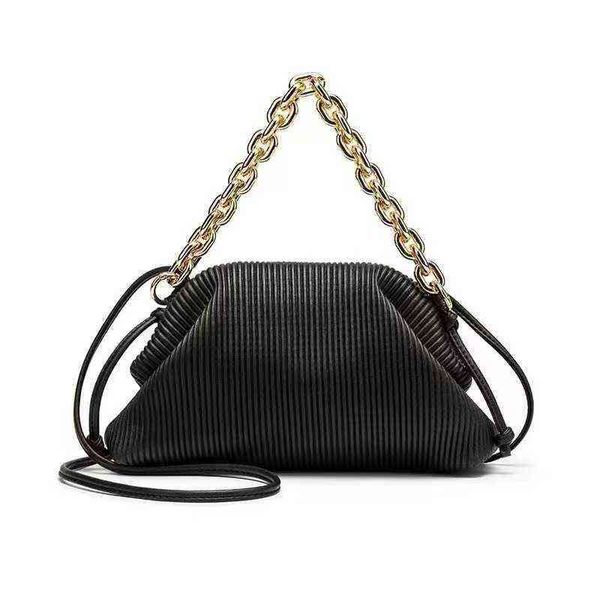 

2021 fashion brand designer style women pouch clutch chain handbag lady crossbody bag striped shell220506