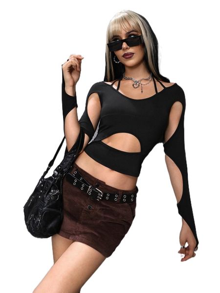 

cut out tie back crop tee j9zm#, White