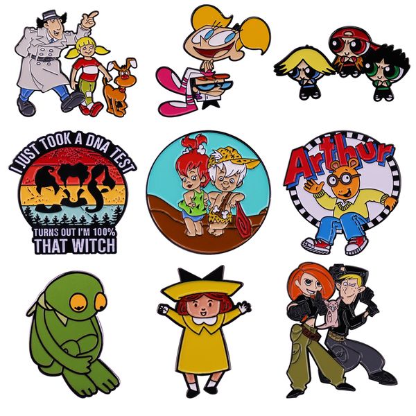 

cute cartoon enamel pin badges lapel pins for backpacks brooches for clothing anime metal pins fashion jewelry accessories, Blue