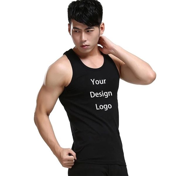 

tank pria kustom musim panas kasual tanpa lengan rompi diy dapat disesuaikan pakaian gym binaraga kaus atasan 220613, White;black