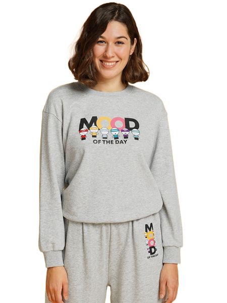 

x psychodon by ysy cartoon & letter graphic drop shoulder sweatshirt c33f#, Black