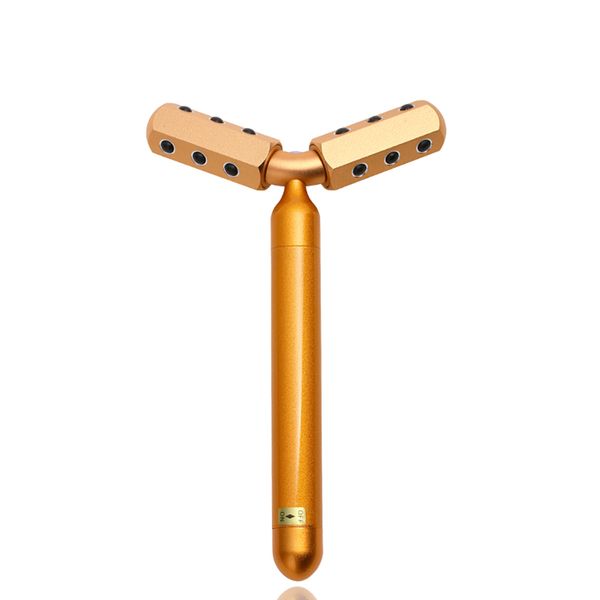 

y shape facial massage bar 24k gold plated material germanium beauty roller v line design face body rolling tool portable uplifting skin tig