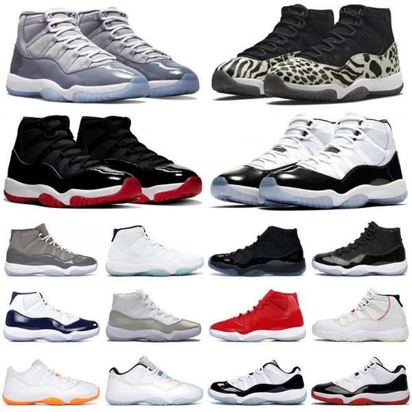 

2022 cool grey basketball shoes 11 11s animal instinct 25th anniversary white metallic silver concord space jam cap and gown men women train, Black