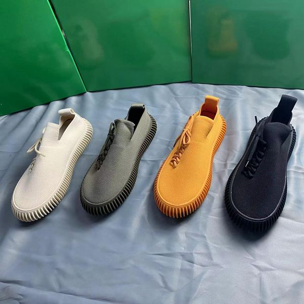 

ripple sneakers 2022 men women fashion design casual shoes knit lace up sneakers breathable flat comfortable shoe size 35-45, Black