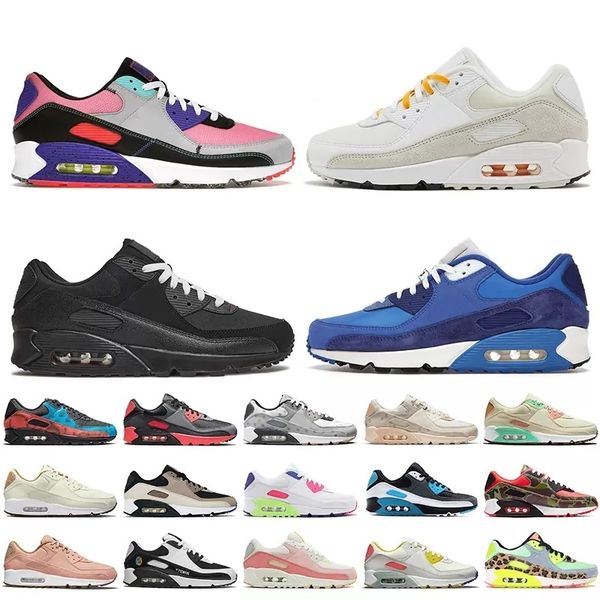 

90 cushion running shoes 90s womens mens trainers university gold signal blue suede leather white black jogging sneakers
