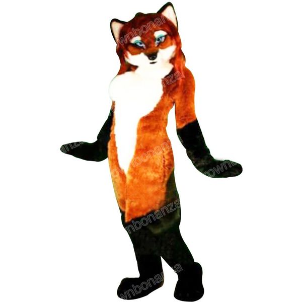 Halloween Brown Husky Fox Dog Mascot Costumes Costumi di alta qualità per mascotte dei cartoni animati Performance Carnevale Abbigliamento pubblicitario promozionale per adulti