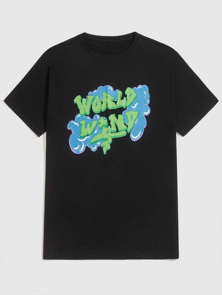 

romwe guys slogan cloud graphic tee 29bi#, White;black