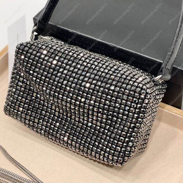 

fashion black handbags luxury designer bags rhinestone shoulder bag women party cosmetic cases artistic key wallets luxury purse handbag