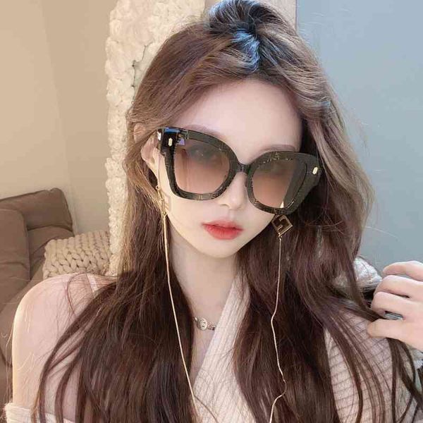 

sunglasses f large letter square women's fashion street personality chain pendant fashion glasses, White;black