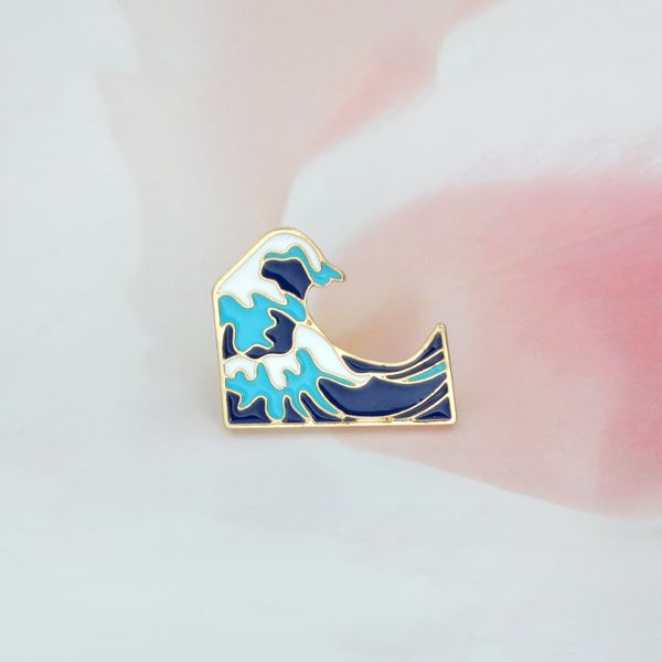 Ocean Jewelry Spilla con onda del mare blu Uomo Donna Abbigliamento Zaino Borsa Accessori Spille per regalo