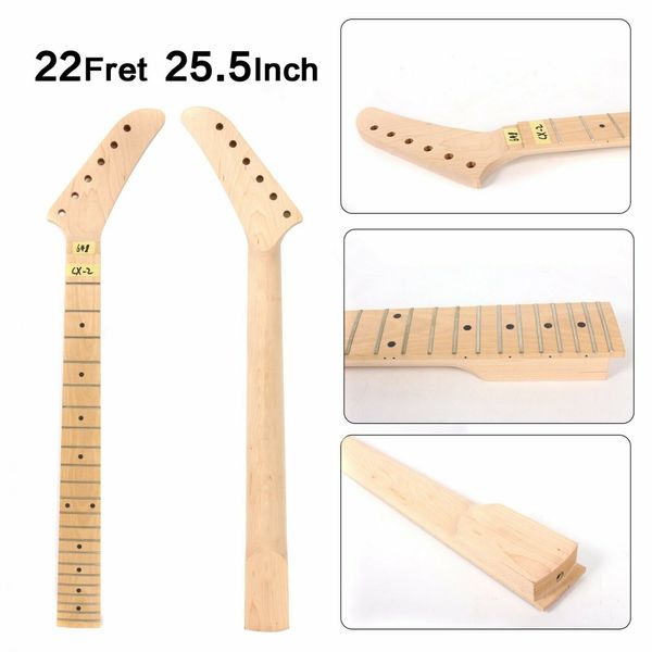 

new guitar neck 22fret 25.5inch maple guitar fretboard dot inlay banana head