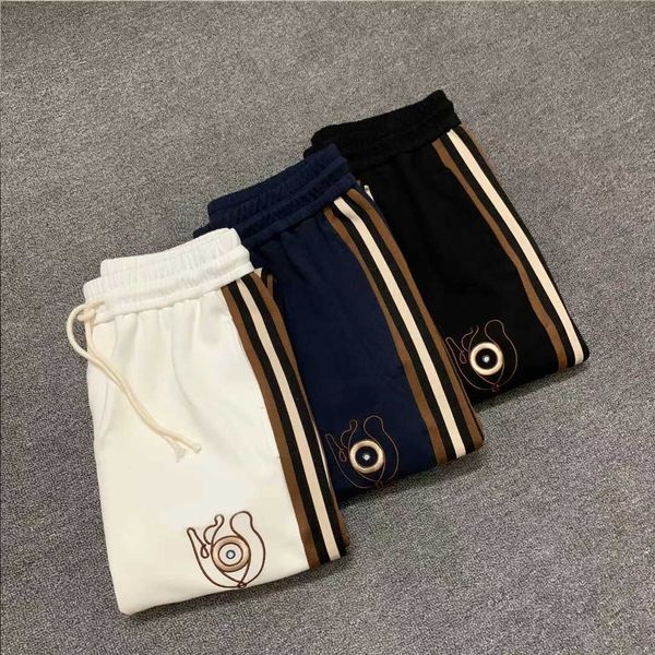 

track mens pants novo moda luiuiemom shorts t shirt hip hop aptidao streetwear calcas homens listrado jogger magro corredores sweatpants l92, Black