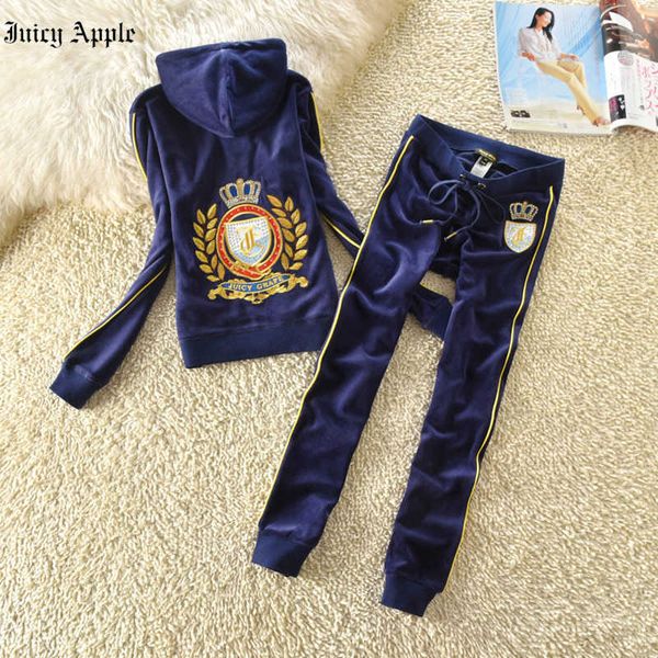 

juicy apple tracksuit women 2 piece set spring autumn loose zip hooded and pants sports suit lady casual sportswear tracksuits, Gray
