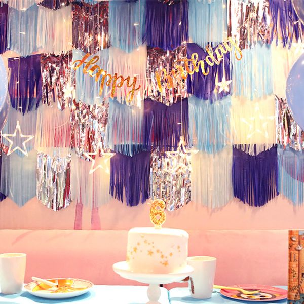

paper tassel fringe party backdrop kit banner balloon kids baby shower birthday party anniversary wedding home decoration