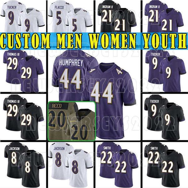 

44 marlon humphrey mens 12 rashod batema custom lamar jackson football jerseys jimmy smith j.k. dobbins mark andrews patrick queen trace, Black