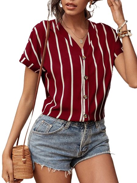 

striped print dolman sleeve blouse w2sw#, White