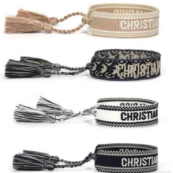 

fashion designers adjustable bracelet luxury woven friendship rope bangle brand women vintage braided men embroidery tassel bracelets jewelr, Golden;silver