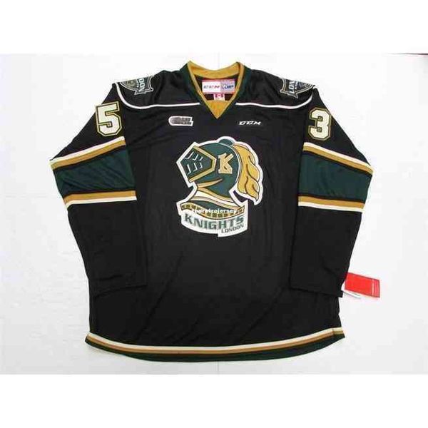 

shirts custom jerseys bo horvat ohl london knights black ccm hockey jersey stitch add any number name mens xs-6xl, Gray
