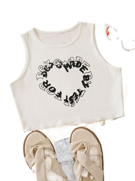 

slogan graphic tank 92da#, White