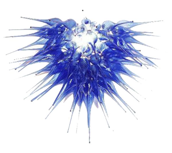 

blue hand made glass chandelier lighting art home lamp decoration modern style