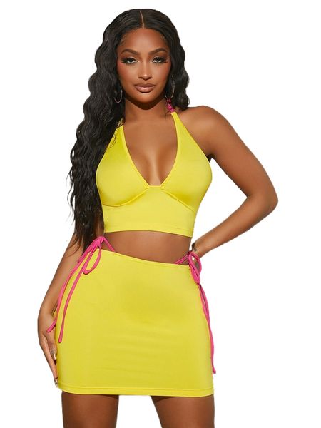 

sxy b.ackless crop h.alter & k.not side bodycon s.kirt w3rk#, White