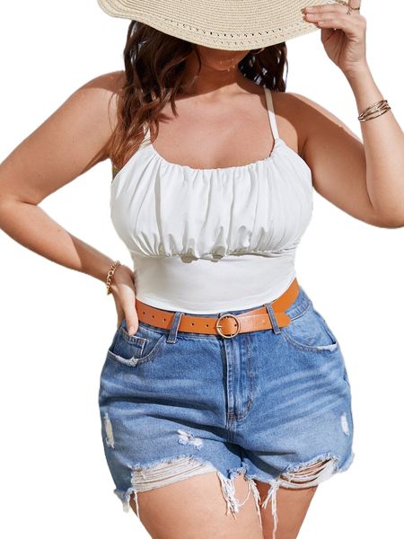 

plus ruched bust cami q7t8#, Black